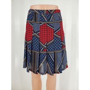 WORTHINGTON Women's Multicolor Patterned Sheer Pleated Skirt Sz 4